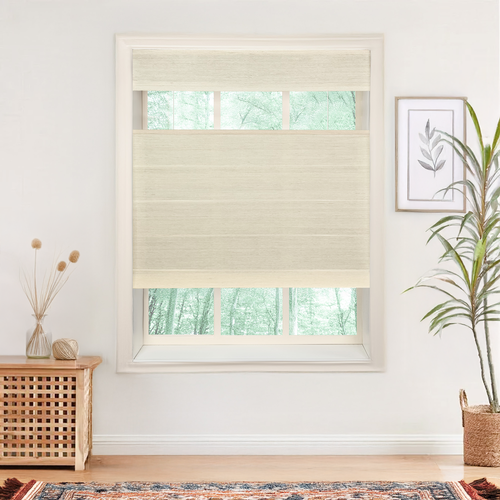 Natural Jute & Hemp Blinds & Shades Top Down Bottom Up | Coconut White