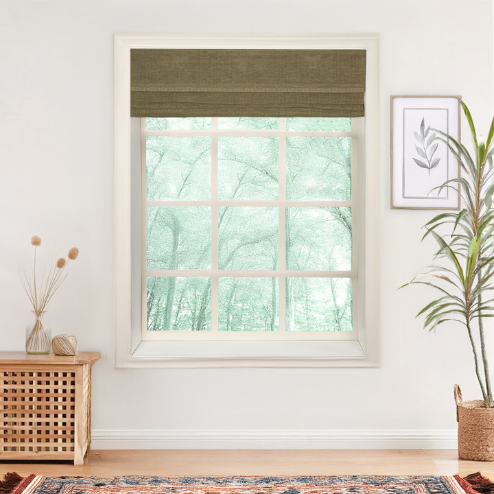 Natural Jute & Hemp No-Drill Roman Blinds & Shades Top Down Bottom Up | Enchanted Meadow