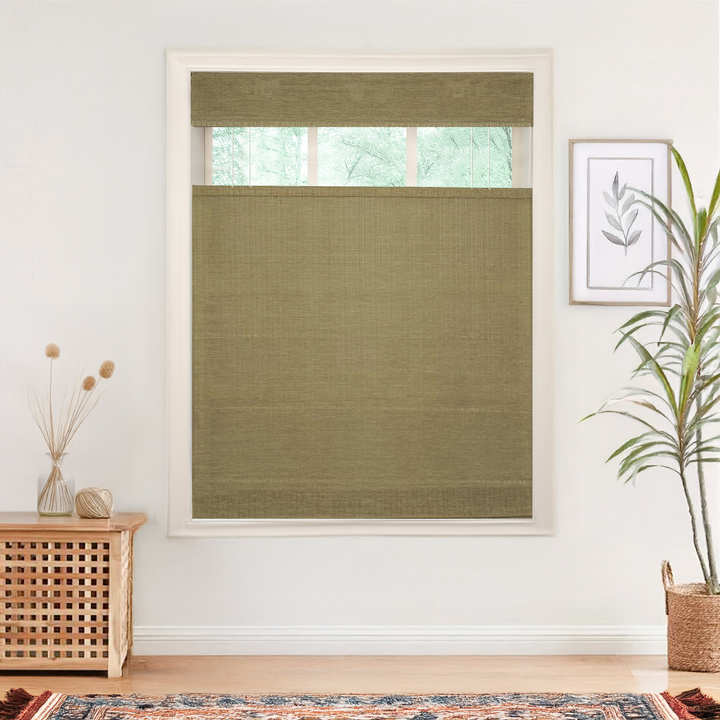 Natural Jute & Hemp No-Drill Roman Blinds & Shades Top Down Bottom Up | Enchanted Meadow