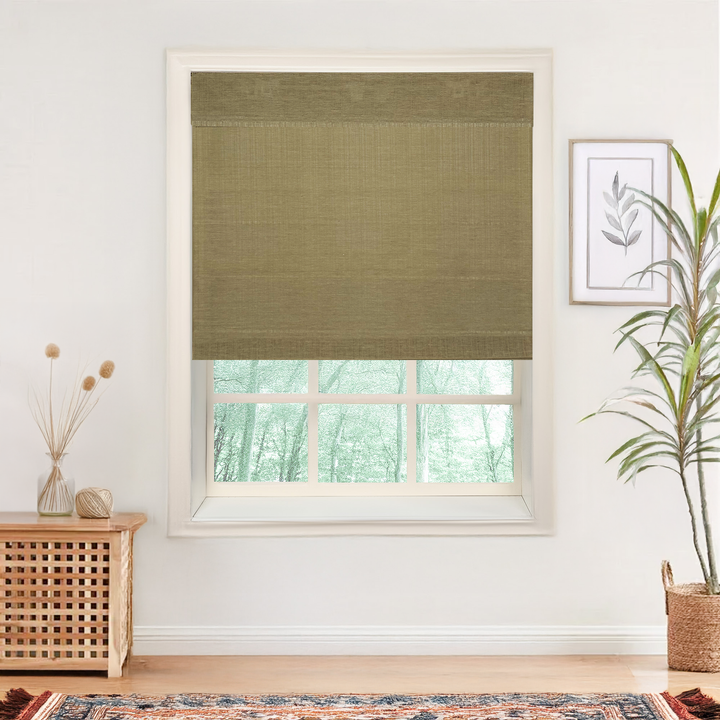 Natural Jute & Hemp No-Drill Roman Blinds & Shades Top Down Bottom Up | Enchanted Meadow