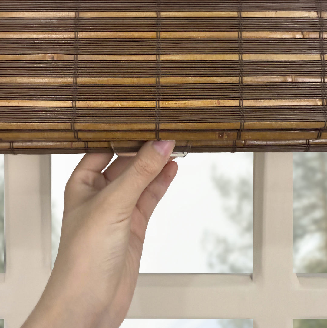 Nomi No-Drill Woven Bamboo Blinds & Shades | Coffee