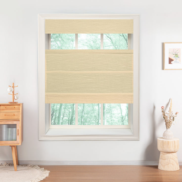 Jenna Linen No-Drill Roman Shades & Blinds | Top Down Bottom Up