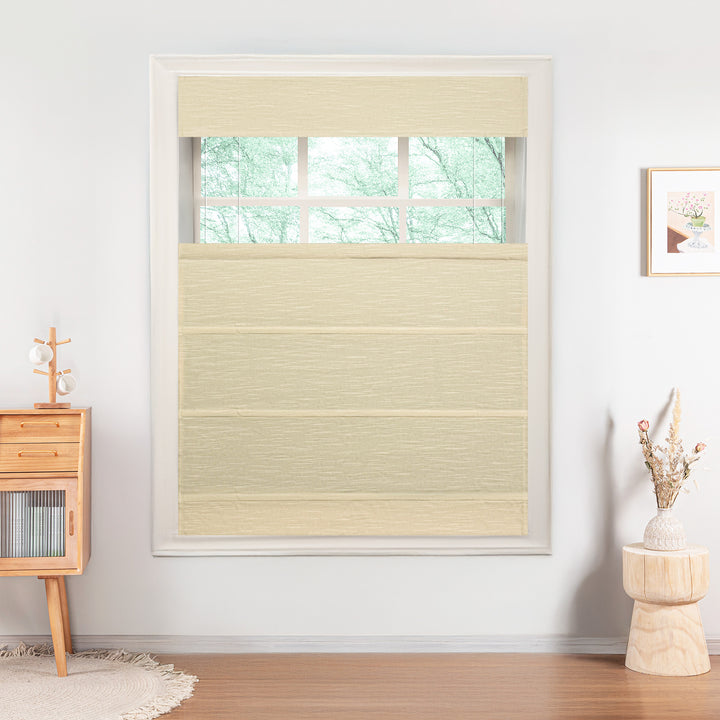 Jenna Linen No-Drill Roman Shades & Blinds | Top Down Bottom Up