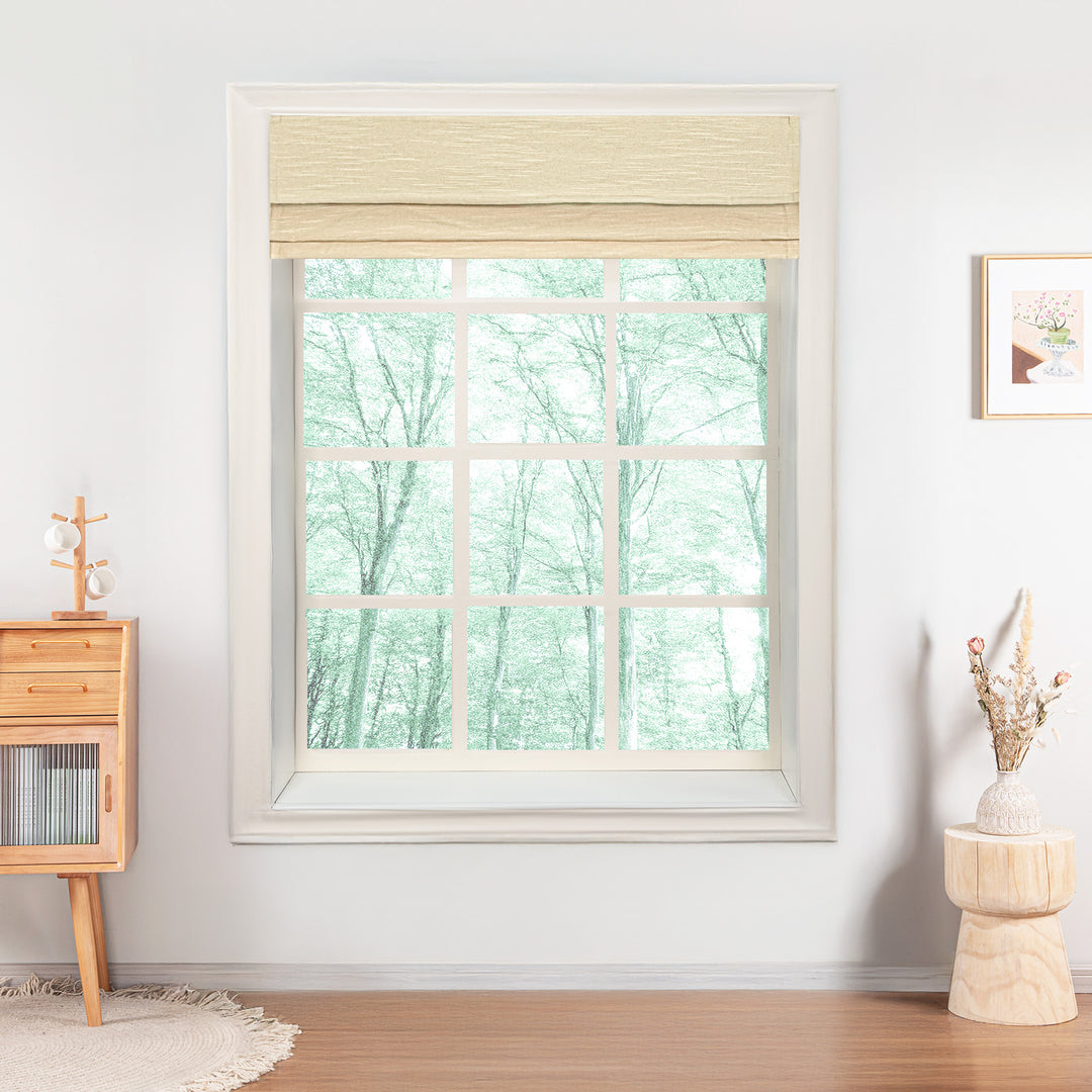 Jenna Linen No-Drill Roman Shades & Blinds | Top Down Bottom Up