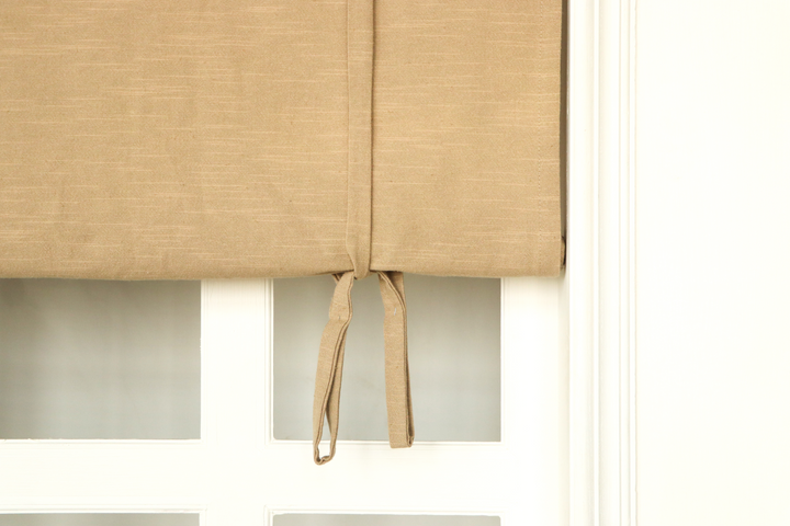 Jenna Linen Roman Shades & Blinds | Tie