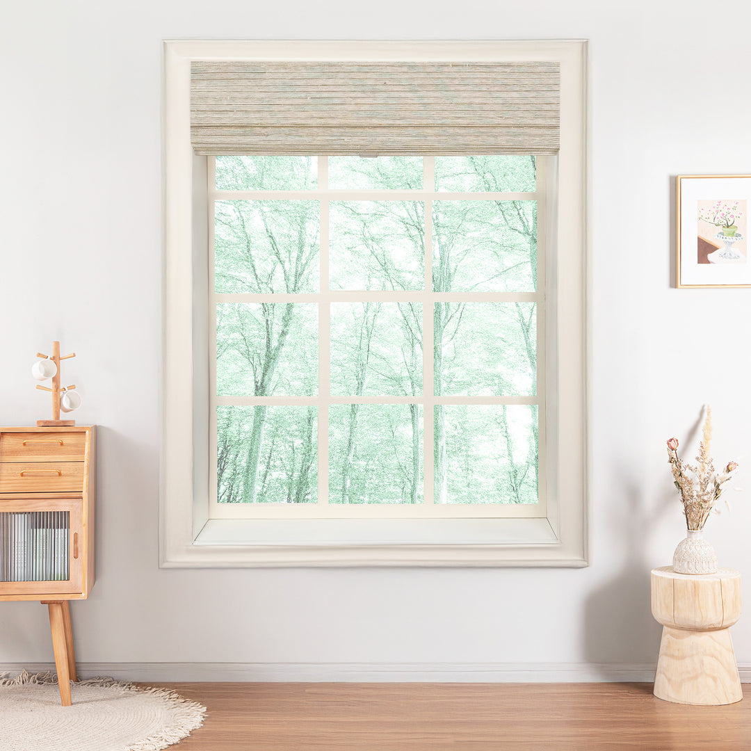 Ramie Woven Bamboo Blinds & Shades Top Down Bottom Up | Marble White