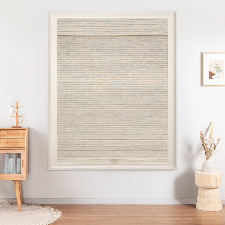 Ramie Woven Bamboo Blinds & Shades Top Down Bottom Up | Marble White