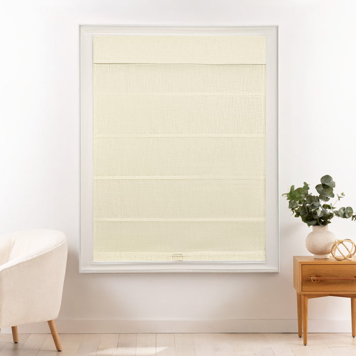 Liz Linen Herringbone Roman Shades & Blinds | Top Down Bottom Up