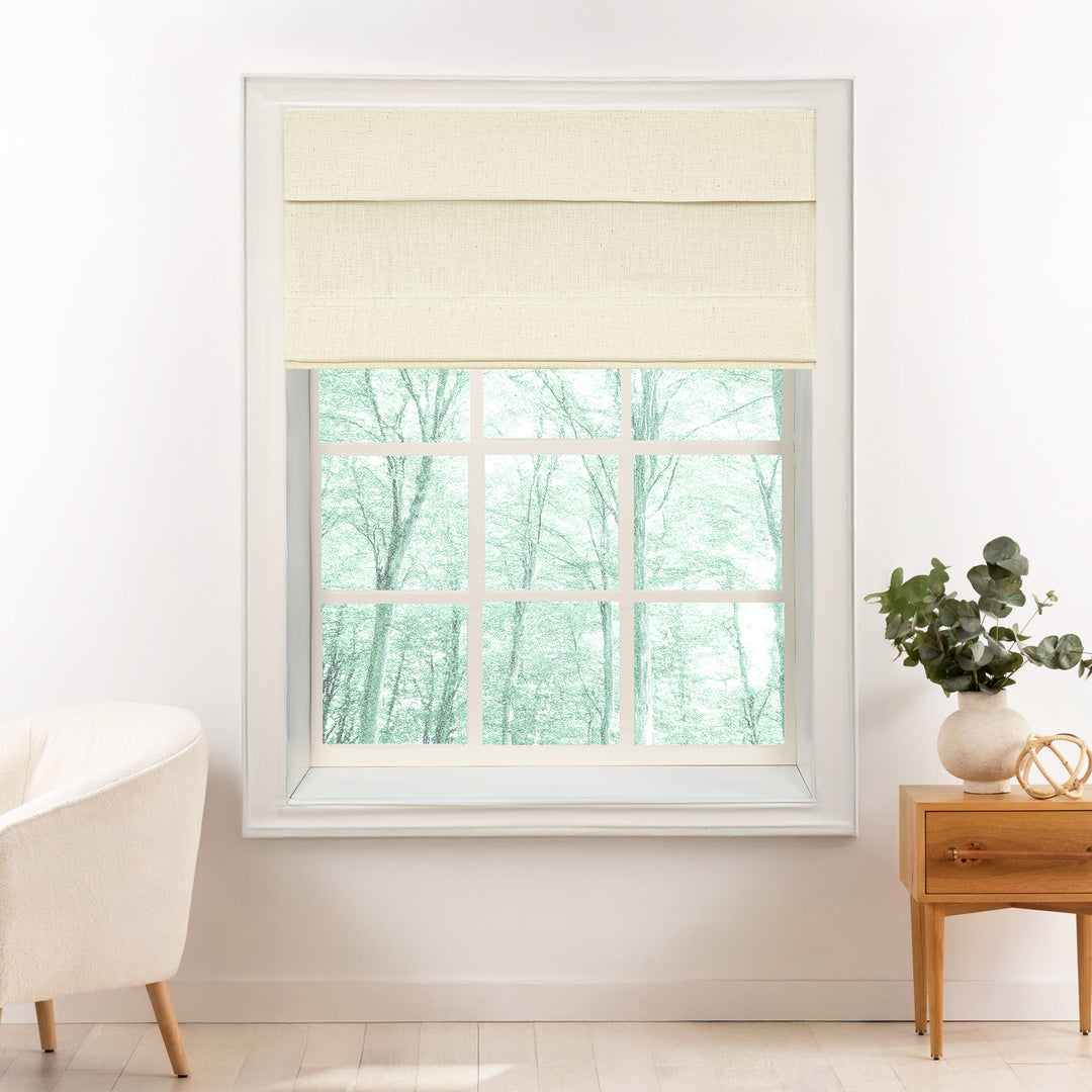 Liz Linen Herringbone Roman Shades & Blinds | Top Down Bottom Up