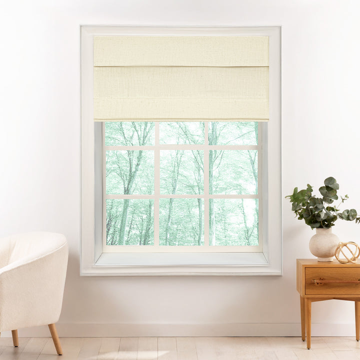 Liz Linen Herringbone Roman Shades & Blinds | Top Down Bottom Up