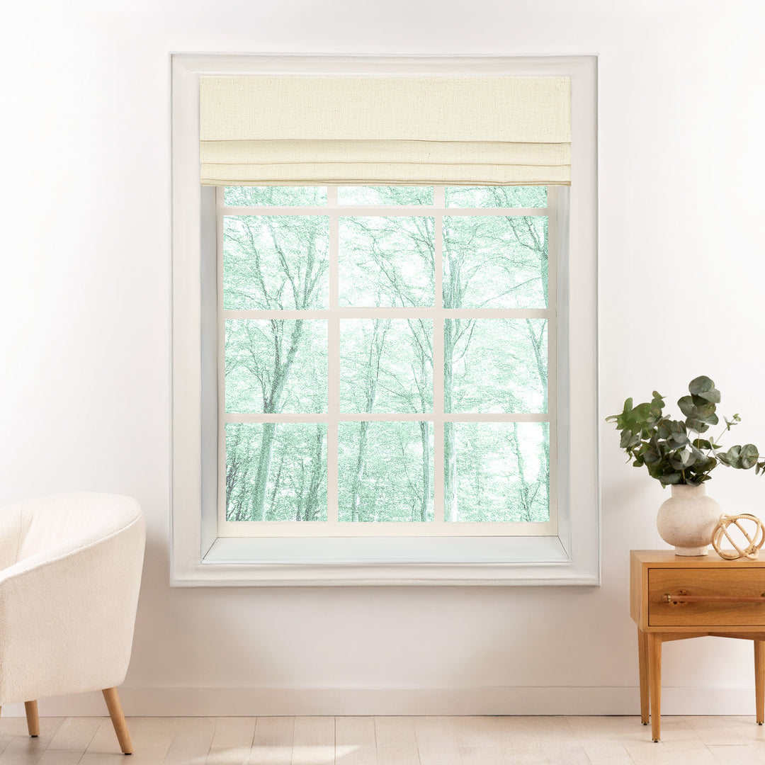 Liz Linen Herringbone Roman Shades & Blinds | Top Down Bottom Up