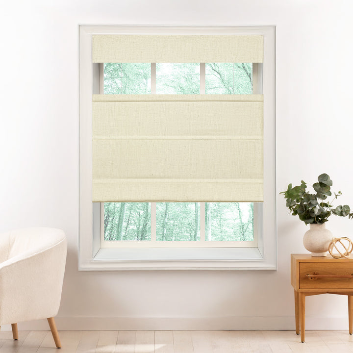 Liz Linen Herringbone Roman Shades & Blinds | Top Down Bottom Up