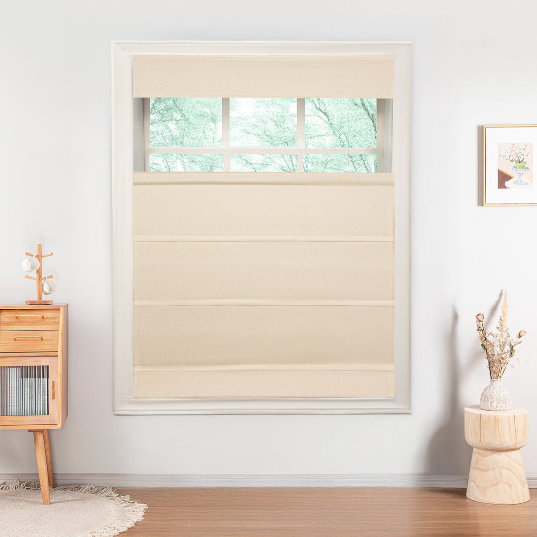 Belgian Flax Linen Roman Shades & Blinds | Top Down Bottom Up