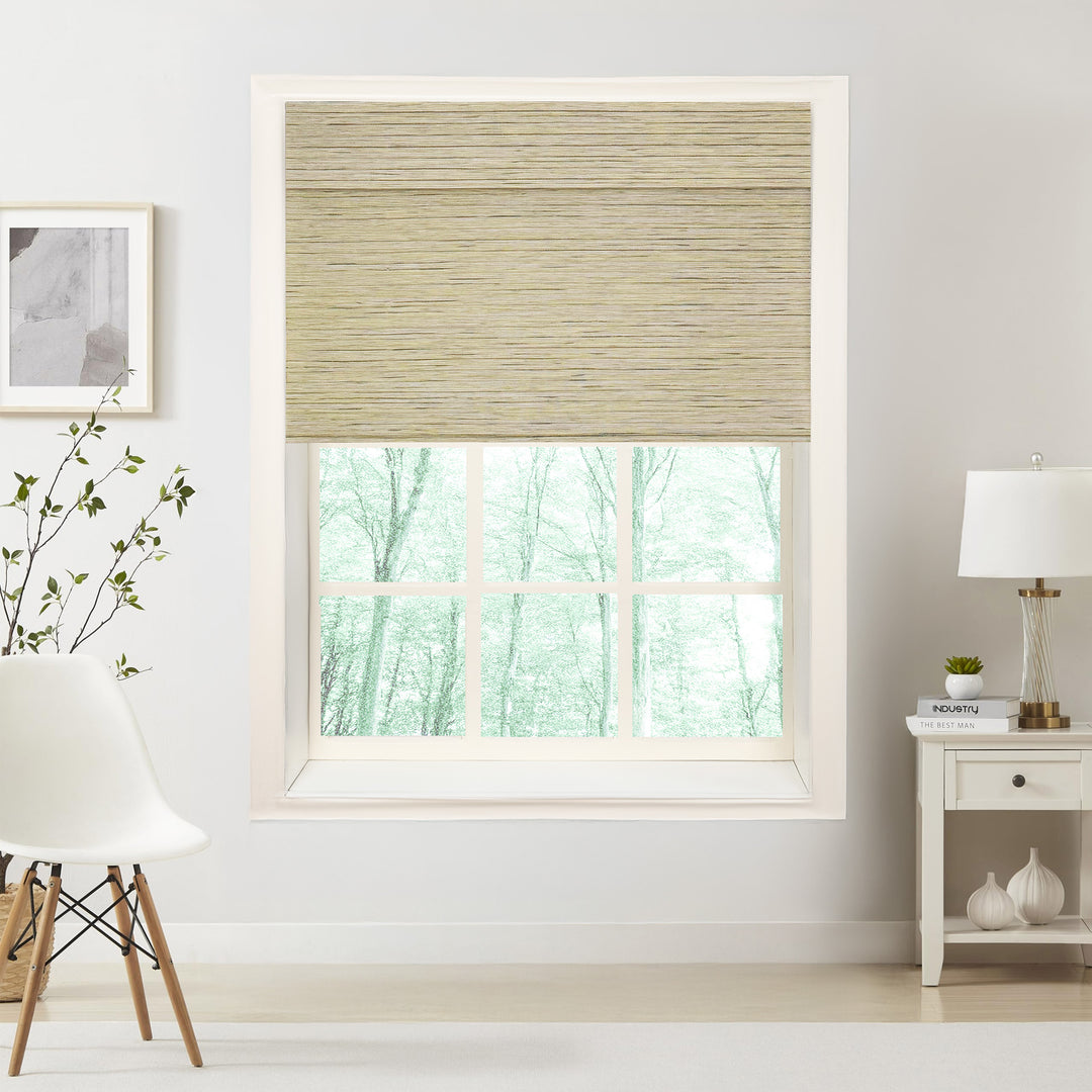 Natural Jute & Hemp No-Drill Roman Blinds & Shades Top Down Bottom Up | Grassland