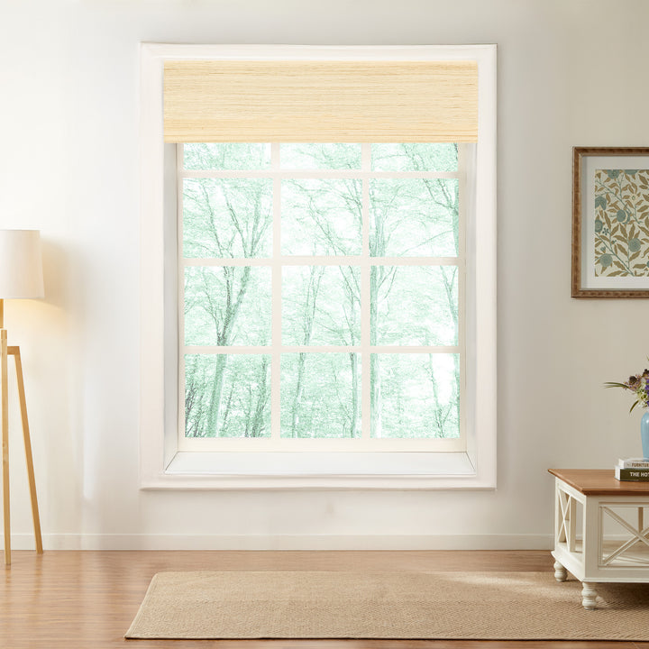 Natural Jute & Hemp No-Drill Roman Blinds & Shades | Oatmeal Yellow