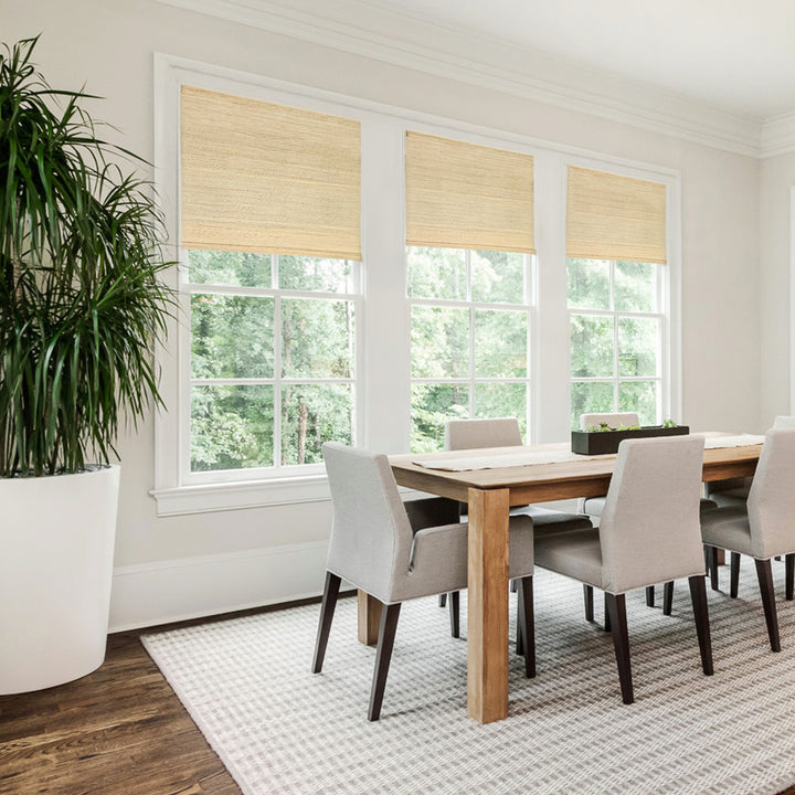 Natural Jute & Hemp No-Drill Roman Blinds & Shades | Oatmeal Yellow