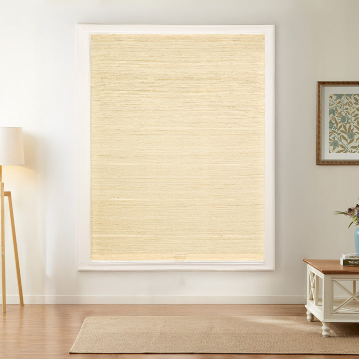 Natural Jute & Hemp No-Drill Roman Blinds & Shades | Oatmeal Yellow