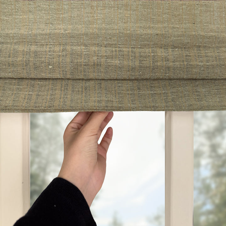 Natural Jute & Hemp No-Drill Roman Blinds & Shades Top Down Bottom Up | Enchanted Meadow