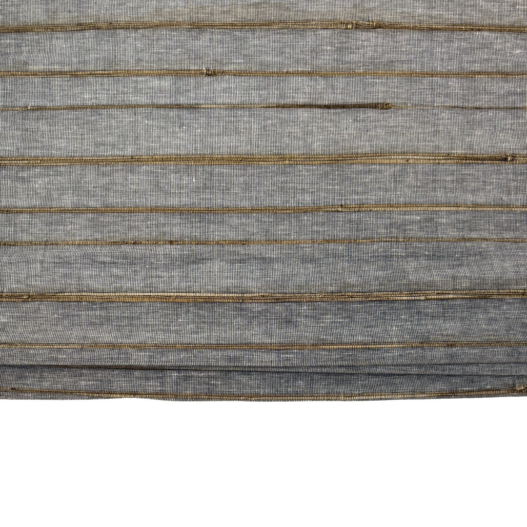 Natural Jute & Hemp No-Drill Roman Blinds & Shades Top Down Bottom Up | Black Gold