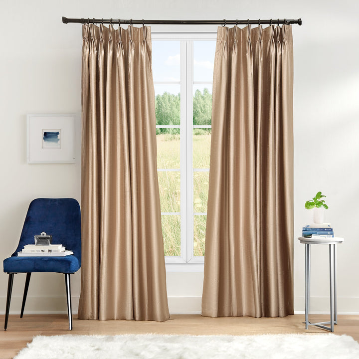 Lora Premium Silk Curtains & Drapes French Pleated