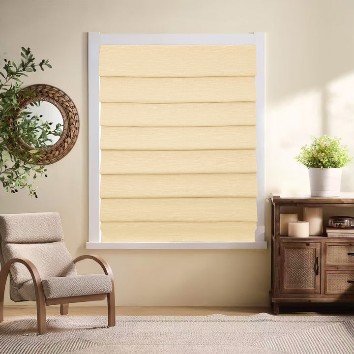 Jenna Linen Roman Shades & Blinds | Soft Fold