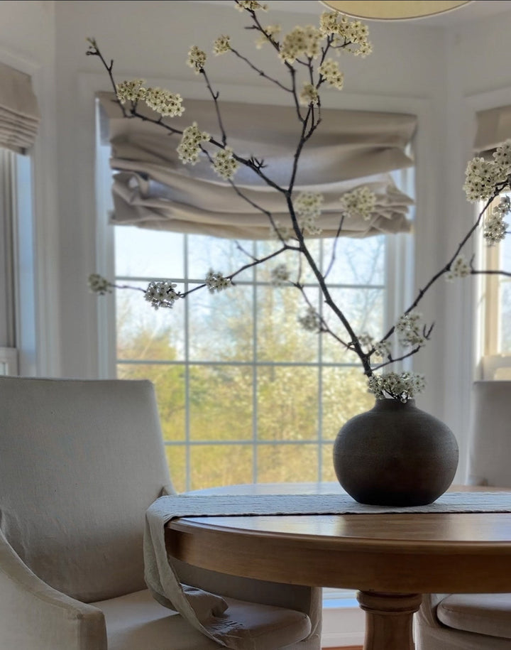 Belgian Flax Linen Roman Shades & Blinds | Relaxed