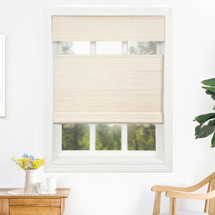 Ivy Woven Bamboo Blinds & Shades Top Down Bottom Up | Bone White
