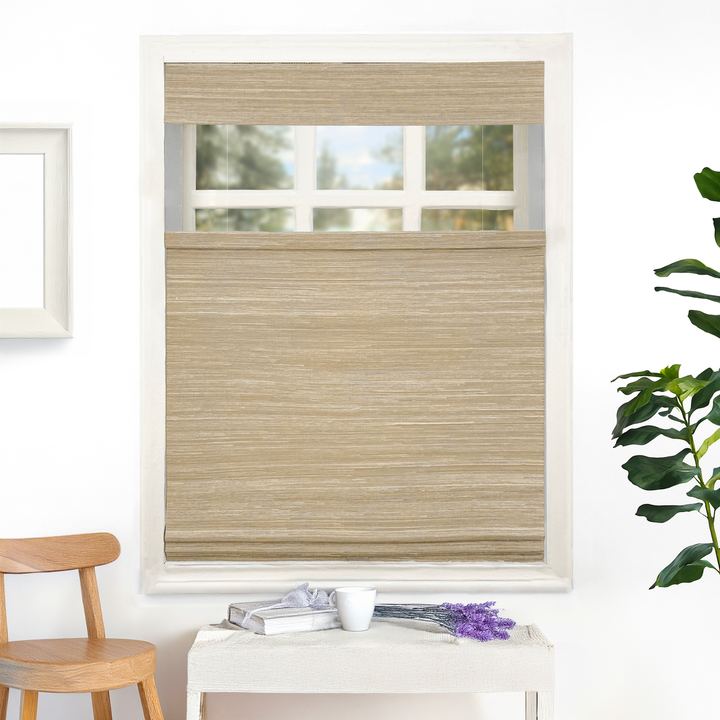 Nomi No-Drill Woven Bamboo Blinds & Shades Top Down Bottom Up | Hemp Grass