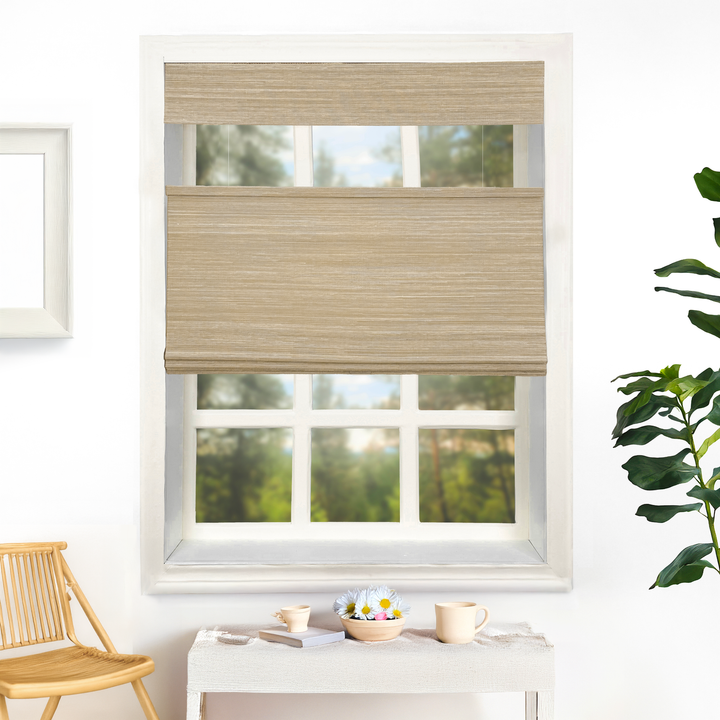 Nomi No-Drill Woven Bamboo Blinds & Shades Top Down Bottom Up | Hemp Grass