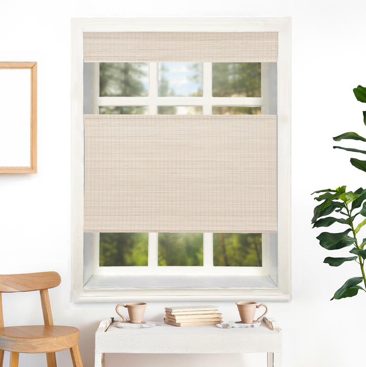 Nomi No-Drill Woven Bamboo Blinds & Shades Top Down Bottom Up | Sandstone