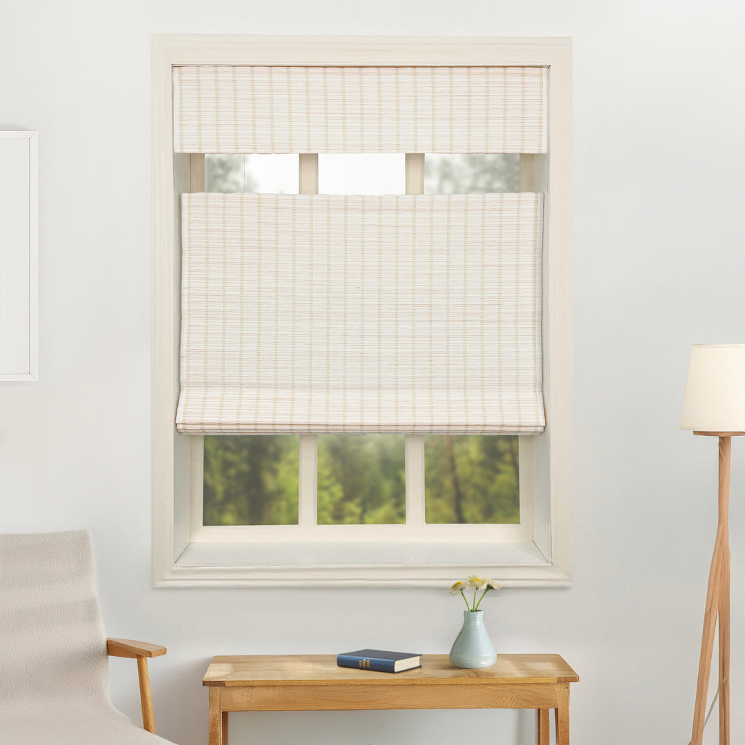 Ivy Woven Bamboo No-Drill Blinds & Shades Top Down Bottom Up | Snow