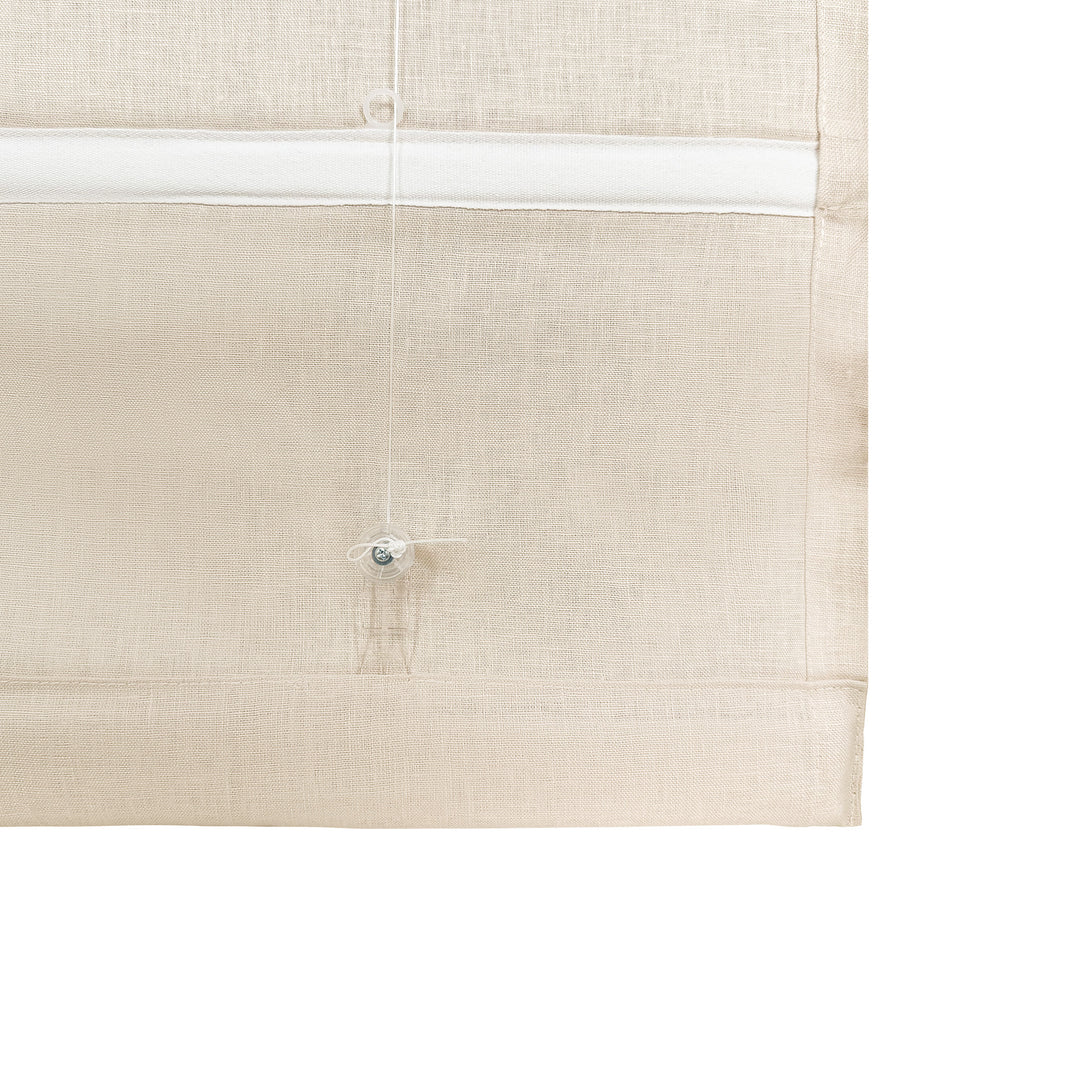 Belgian Flax Linen Roman Shades & Blinds | Plain Fold