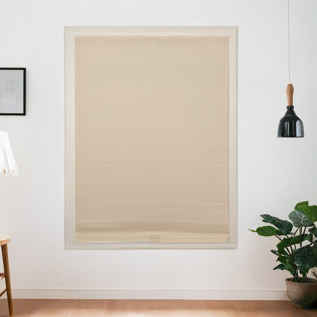 Belgian Flax Linen Roman Shades & Blinds | Flat Fold