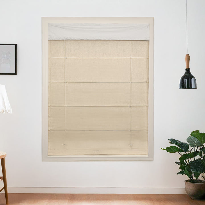 Belgian Flax Linen Roman Shades & Blinds | Flat Fold