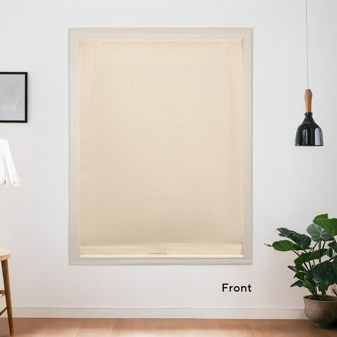 Belgian Flax Linen Roman Shades & Blinds | Relaxed