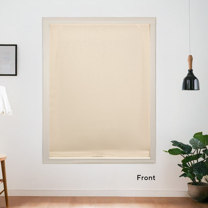 Belgian Flax Linen Roman Shades & Blinds | Relaxed