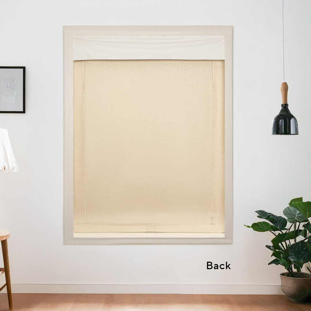 Belgian Flax Linen Roman Shades & Blinds | Relaxed