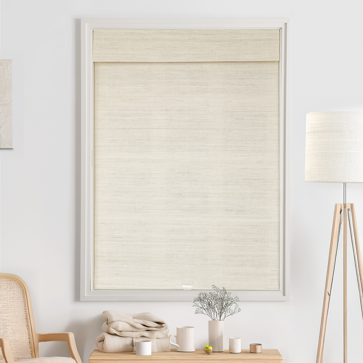 Ramie Woven Bamboo No-Drill Blinds & Shades | Ivory