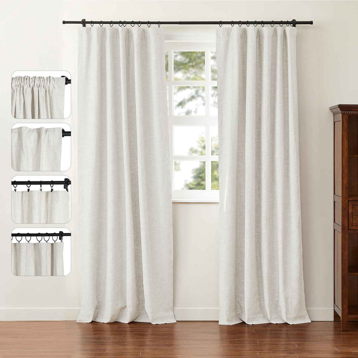 Jenna Linen Curtains & Drapes Soft Top