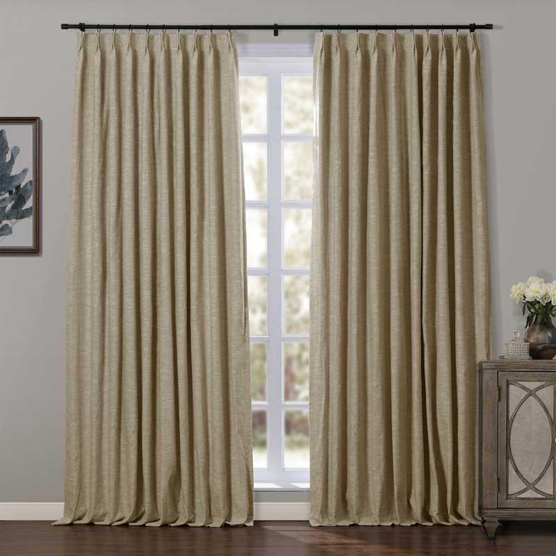 Jenna Linen Curtains & Drapes Pleated