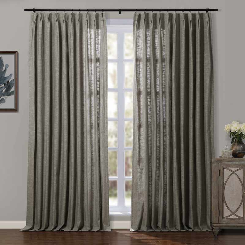 Liz Linen Curtains & Drapes Pleated