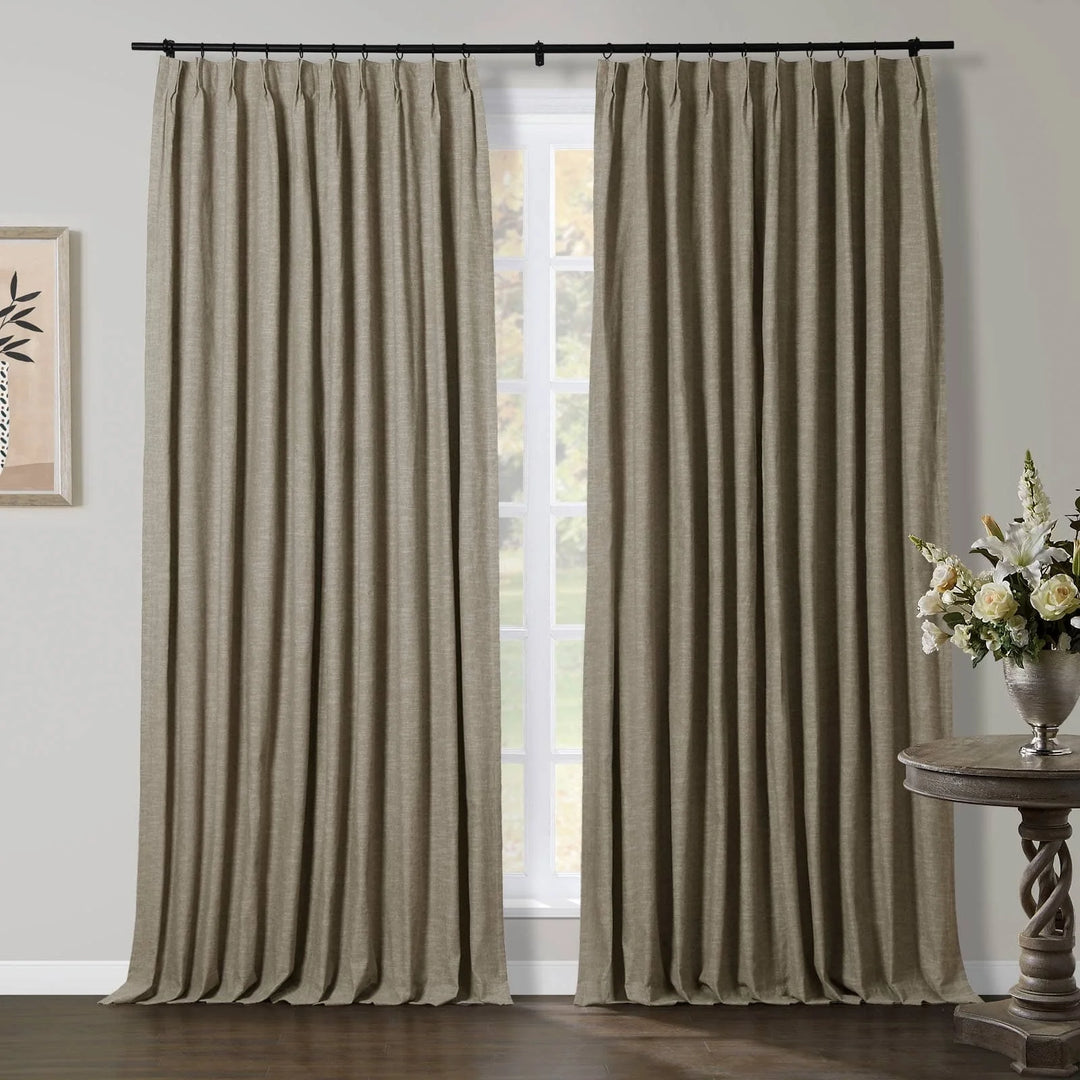 Jenna Linen Curtains & Drapes Pleated