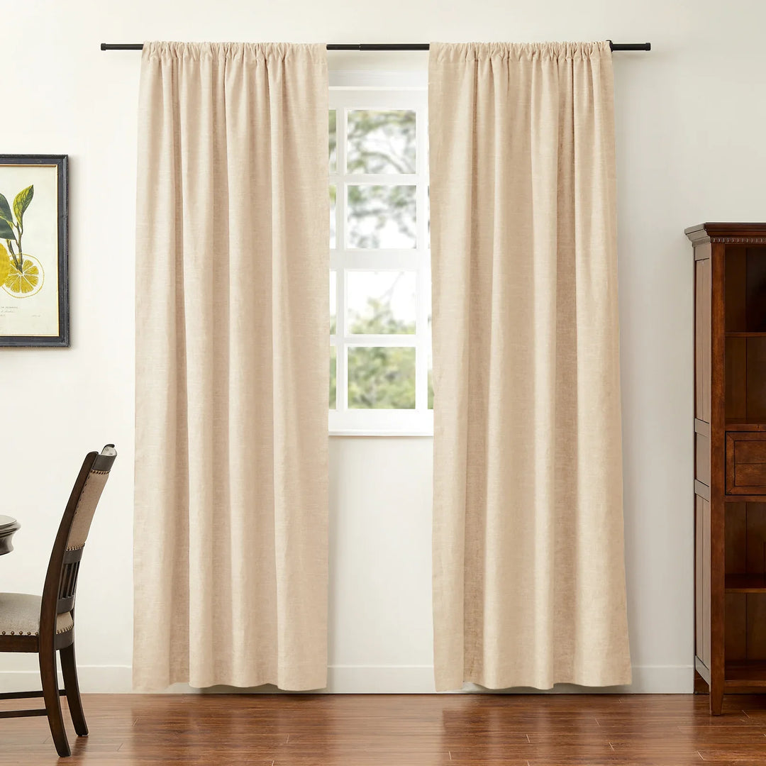 Jenna Linen Curtains & Drapes Soft Top