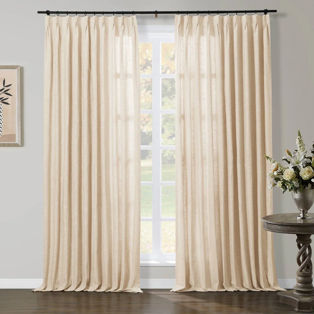 Liz Linen Curtains & Drapes Pleated