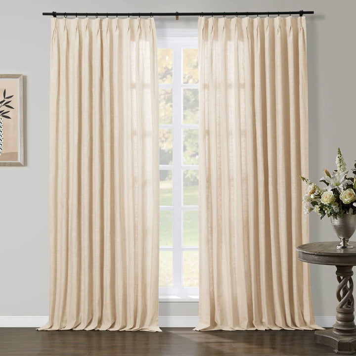 Jenna Linen Curtains & Drapes Pleated