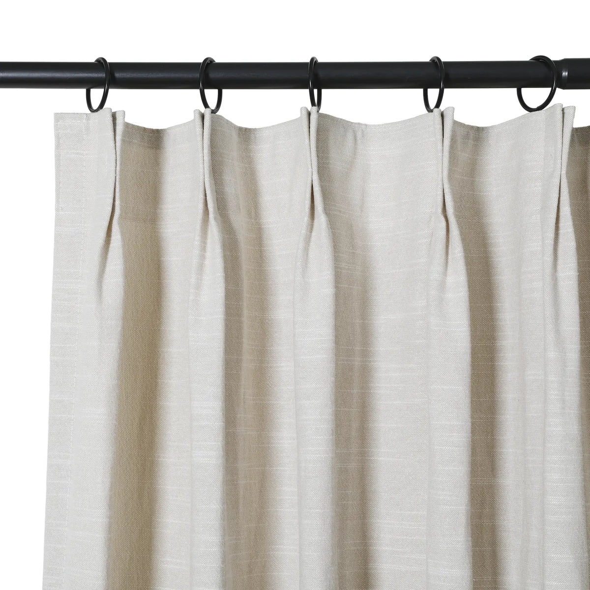 Neutral Jenna Linen Ready-made Curtains & Drapes Pinch Pleat without Liner