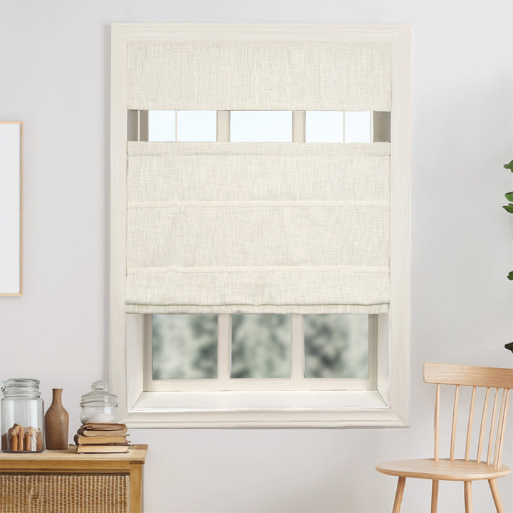 Kelly Linen No-Drill Roman Shades & Blinds | Top Down Bottom Up