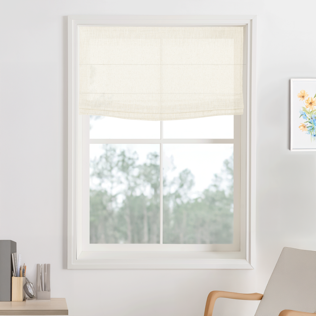 Kelly Linen Roman Shades & Blinds | Flat Fold