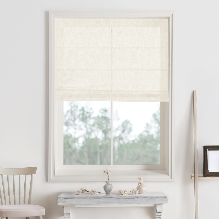 Kelly Linen Blackout Roman Shades & Blinds | Fold