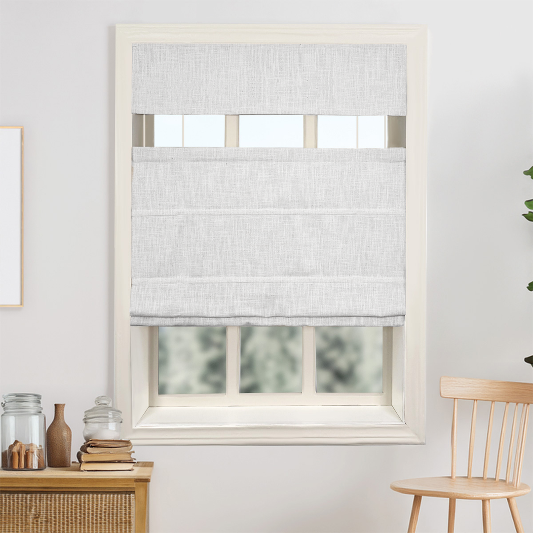 Kelly Linen No-Drill Roman Shades & Blinds | Top Down Bottom Up